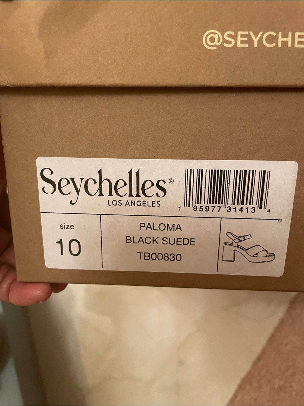 NIB-Seychelles Seychelles Paloma Black Suede Platform Sandals Women's Size 10 - Picture 2 of 11